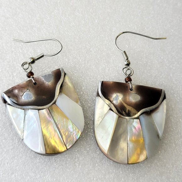 Wood Inspired Earrings - 4 Pairs of Small Light Elegant Boho Earrings - Picture 2 of 15